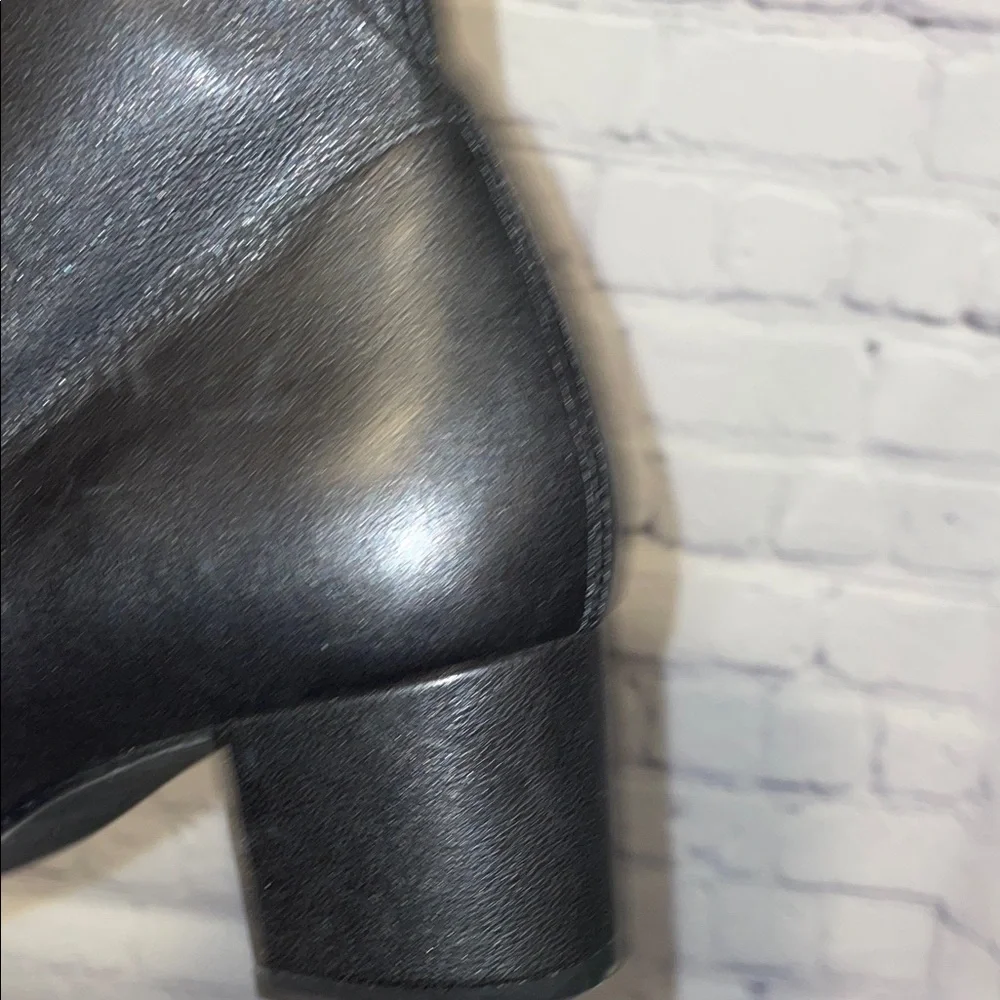 Stuart Weitzman Black Heeled Boots Size 8 Leather Designer Ankle/Booties - Picture 10 of 13